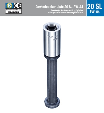 Gewindeanker Liste 20 SL-FW-A4